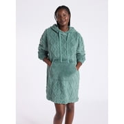 Joyspun Women's Oversized Hooded Plush Lounger, Size XS-3X