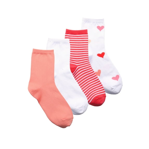 Joyspun Women’s Pattern Dress Crew Socks, 4-Pack, Sizes 4-10