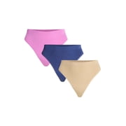 Joyspun Women's Plus Seamless Thong Panties, 3-Pack, Sizes 1X-5X