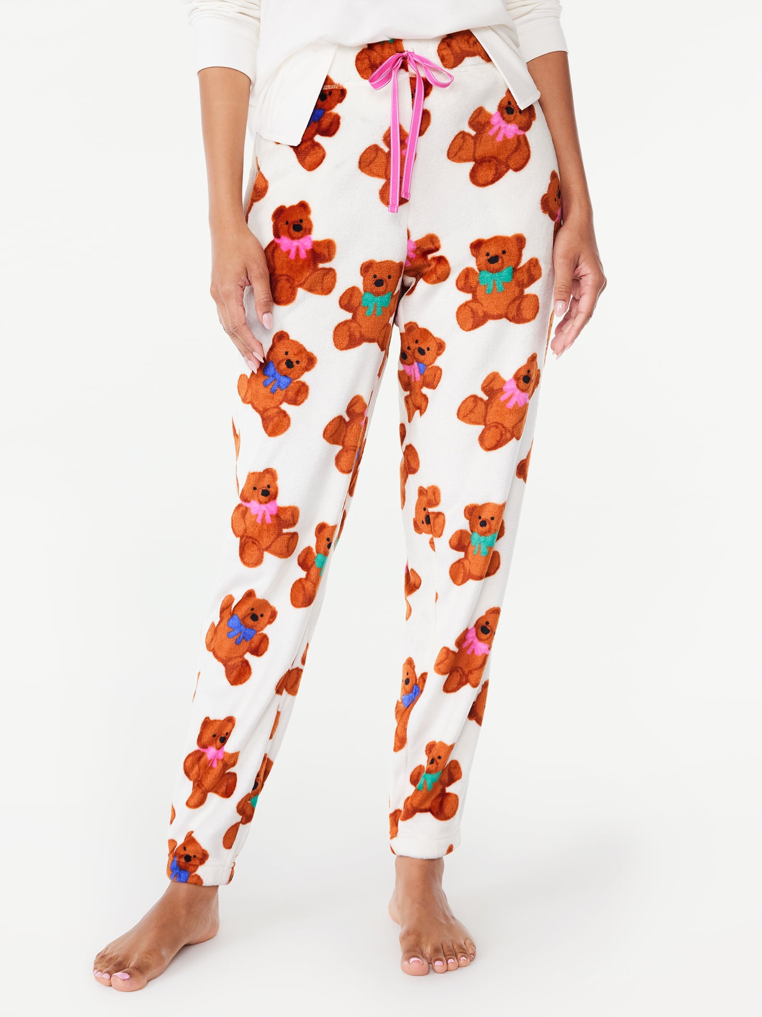 Joyspun Women's Plush Fleece Sleep Joggers, Sizes XS to 3X