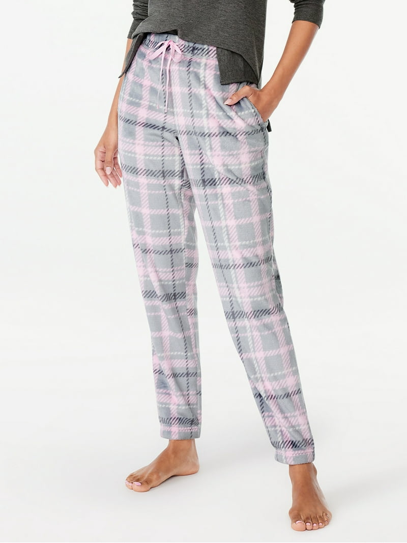 Joyspun Women's Plush Fleece Sleep Joggers, Sizes XS to 3X