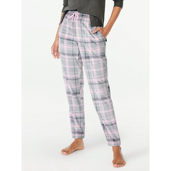 Joyspun Women's Plush Fleece Sleep Joggers, Sizes XS to 3X