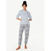 Joyspun Women’s Plush Hooded Top and Pants, 2-Piece Pajama Set, Sizes XS to 3X