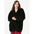 thumbnail image 1 of Joyspun Women’s Plush Hoodie Cardigan, Sizes XS to 3X, 1 of 6