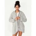 thumbnail image 1 of Joyspun Women’s Plush Hoodie Cardigan, Sizes XS to 3X, 1 of 6