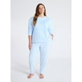 thumbnail image 1 of Joyspun Women's Plush Long Sleeve Top and Joggers Pajama Set, 2-Piece, Size XS-3X, 1 of 5