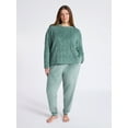 thumbnail image 1 of Joyspun Women's Plush Long Sleeve Top and Pants Pajama Set, 2-Piece, Size XS-3X, 1 of 5