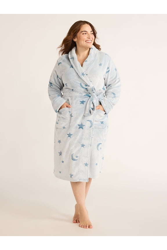 Women's Plush Robe, Sizes S to 3X