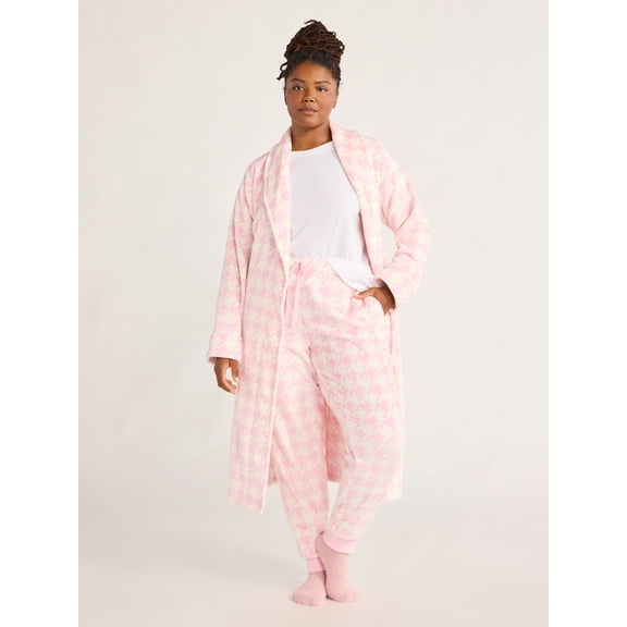Joyspun Women's Plush Robe, Sizes S to 3X