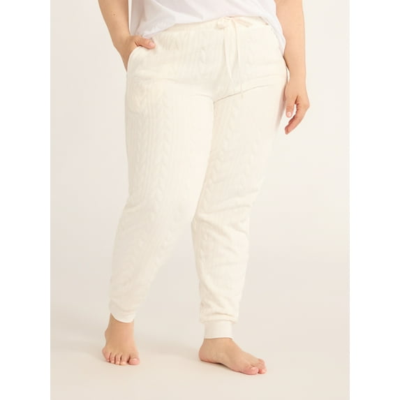Joyspun Women's Plush Sleep Jogger Pants, Sizes XS-3X