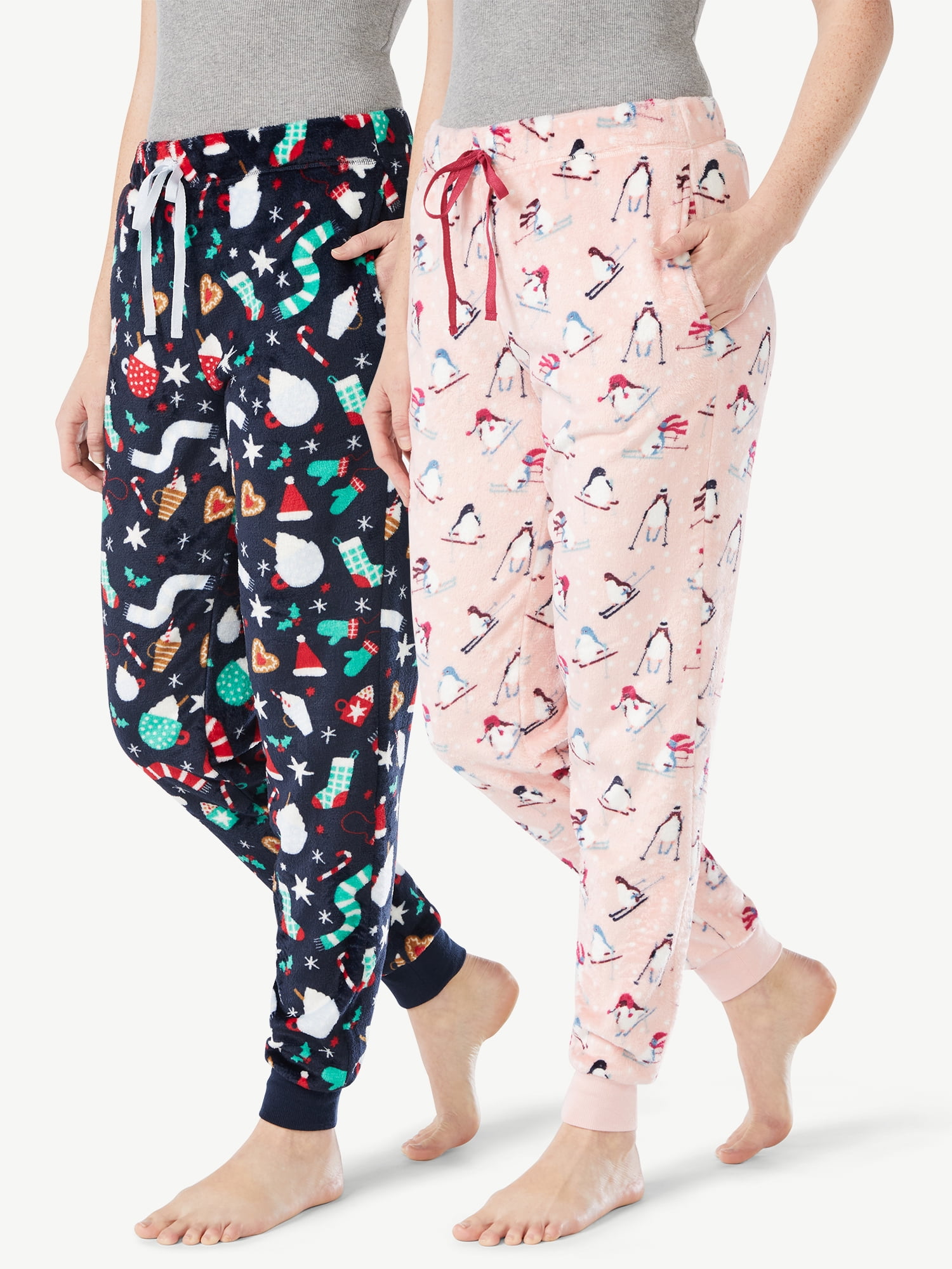 Joyspun Women's Plush Sleep Pants, Sizes S to 3X 