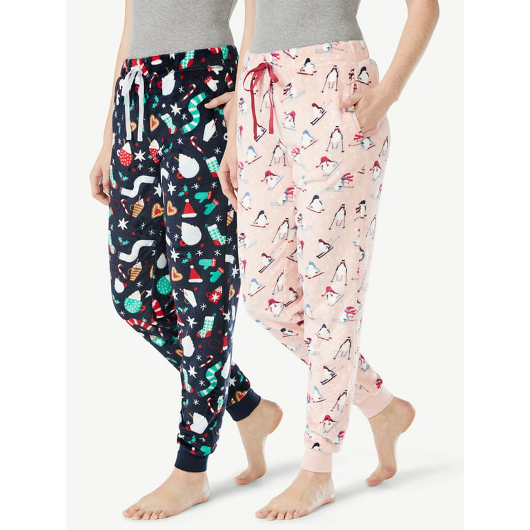 Women's Ultra Soft Cartoon Graphic Plush Fleece Pajama Lounge Sleep Pants