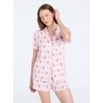 thumbnail image 1 of Joyspun Women’s Pointelle Knit Notch Top and Shorts Pajama Set, 2-Piece, Sizes XS-3X, 1 of 6