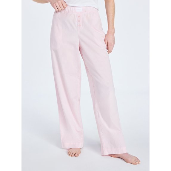 Joyspun Women's Poplin Sleep Pants, 30'' Inseam, Sizes XS-3X