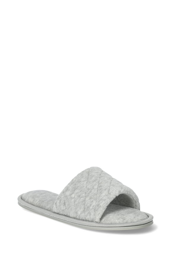 Women's Quilted Single Band Slide Slippers, Wide-Width Available