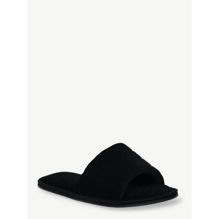 Joyspun Women's Quilted Velvet Wide-Width Slip-On Indoor