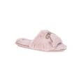 thumbnail image 1 of Joyspun Women's Rhinestone Bow Open-Toe Slippers, 1 of 5