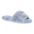 thumbnail image 1 of Joyspun Women's Rhinestone Bow Open-Toe Slippers, 1 of 6