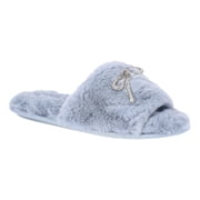 Joyspun Women's Rhinestone Bow Open-Toe Slippers