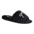 thumbnail image 1 of Joyspun Women's Rhinestone Bow Open-Toe Slippers, 1 of 5