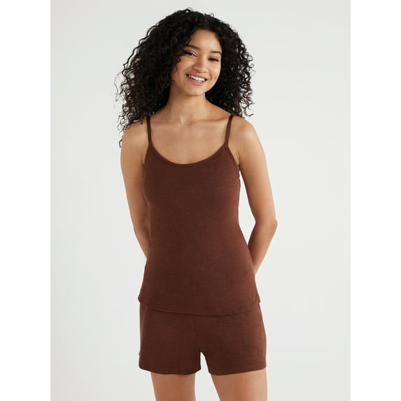 Joyspun Women's Ribbed Knit Sleep Camisole, Sizes S to 3X