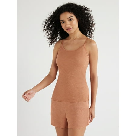 Joyspun Women's Ribbed Knit Sleep Camisole, Sizes S to 3X