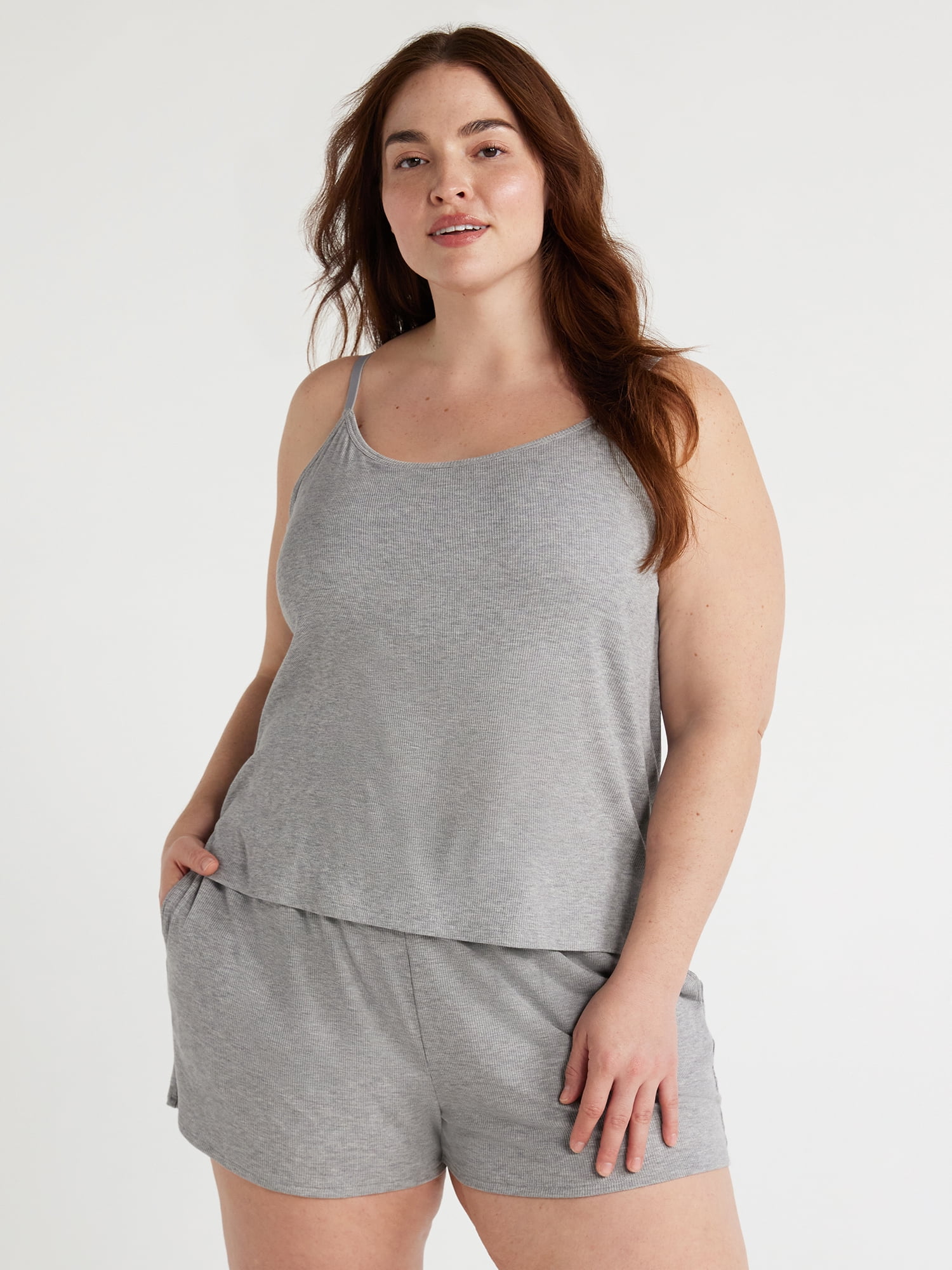 Joyspun Women's Ribbed Knit Sleep Camisole, Sizes S to 3X Joyspun Women's Ribbed Knit Sleep Camisole, Sizes S to 3X