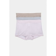 Joyspun Women's Ribbed Modal Boyshort Panties, 3-Pack, Sizes XS to 3XL