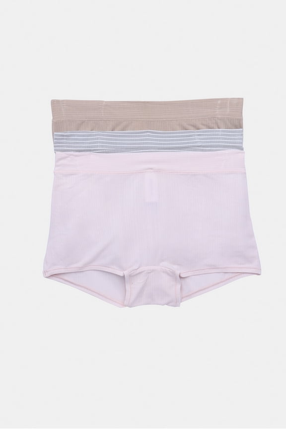 Women's Ribbed Modal Boyshort Panties, 3-Pack, Sizes XS to 3XL