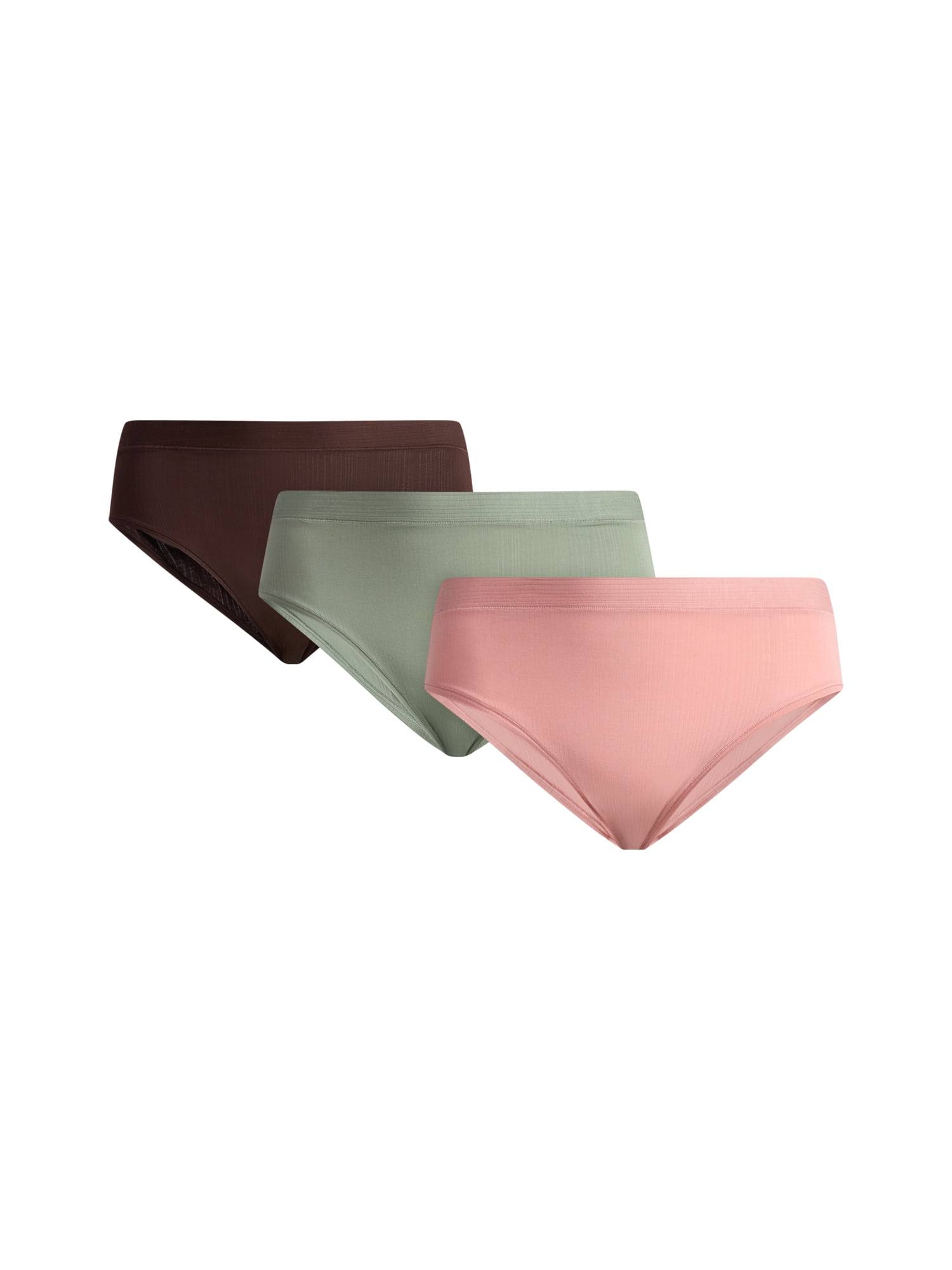 Joyspun Women's Ribbed Modal High Cut Brief Panties, 3-Pack, Sizes XS-3XL