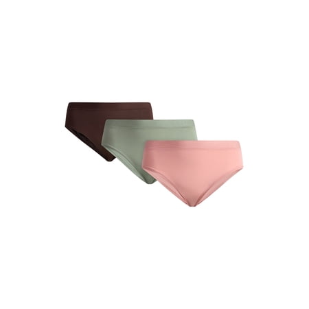 Joyspun Women's Ribbed Modal High Cut Brief Panties, 3-Pack, Sizes XS-3XL