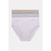 Joyspun Women’s Ribbed Modal Hi Cut Brief Panties, 3-Pack, Sizes XS to 3XL