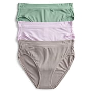 Joyspun Women's Ribbed Modal High Cut Panties, 3-Pack, Sizes XS-3XL