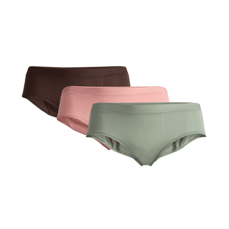 Joyspun Women's Ribbed Modal Hipster Panties, 3-Pack, Sizes XS-3XL