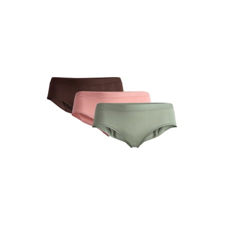 Joyspun Women's Ribbed Modal Hipster Panties, 3-Pack, Sizes XS-3XL