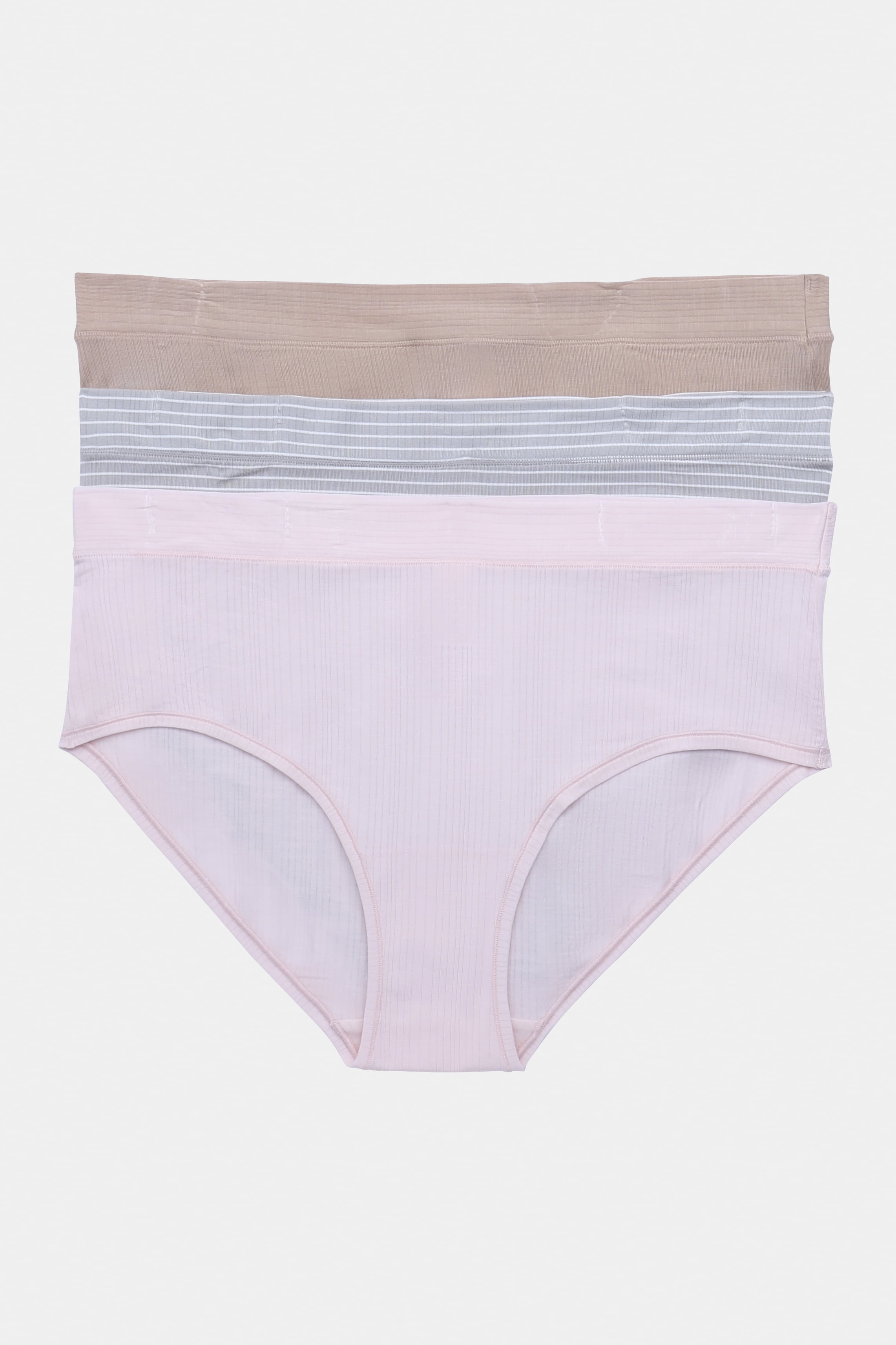 Joyspun Women's Ribbed Modal Hipster Panties, 3-Pack, Sizes XS to 3XL