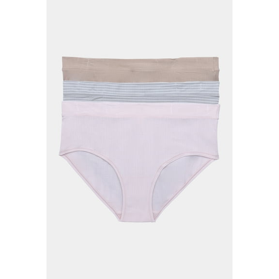 Joyspun Women's Ribbed Modal Hipster Panties, 3-Pack, Sizes XS to 3XL