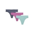 thumbnail image 1 of Joyspun Women's Ribbed Modal Thong Panties, 3-Pack, Sizes XS-3XL, 1 of 5
