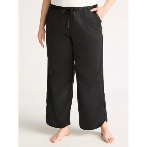 Joyspun Women’s Satin Pants, 28'' Inseam, Sizes XS-3X