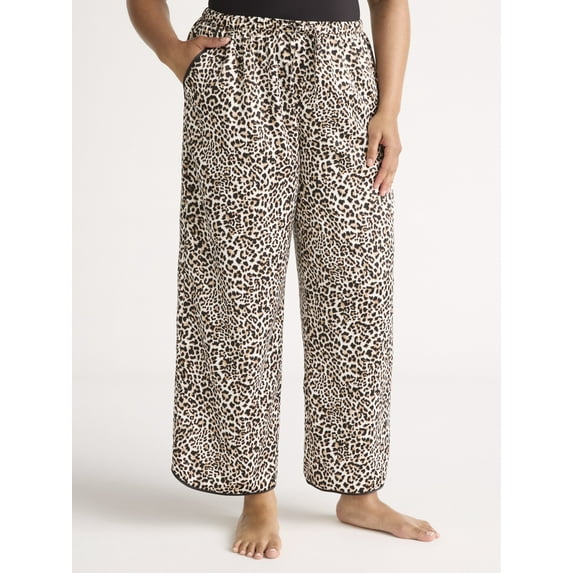 Joyspun Women’s Satin Pants, 28'' Inseam, Sizes XS-3X
