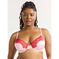 thumbnail image 1 of Joyspun Women's Satin Push Up Bra with Lace, Sizes 36B-40D, 1 of 5