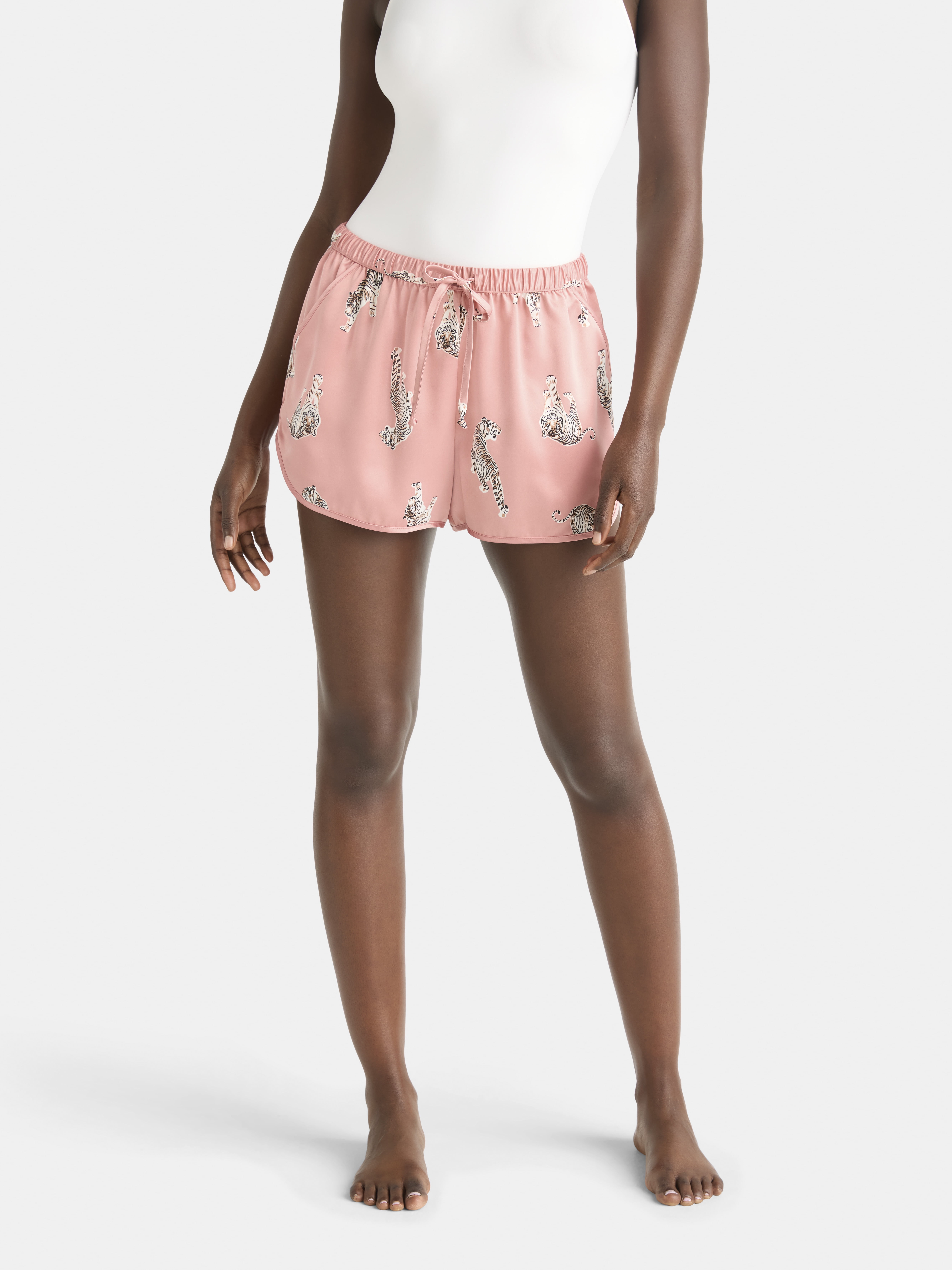 Joyspun Women’s Satin Shorts, 3'' Inseam, Sizes XS-3X