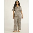 thumbnail image 1 of Joyspun Women’s Satin Top and Pants Pajama Set, 2-Piece, Sizes XS-3X, 1 of 6