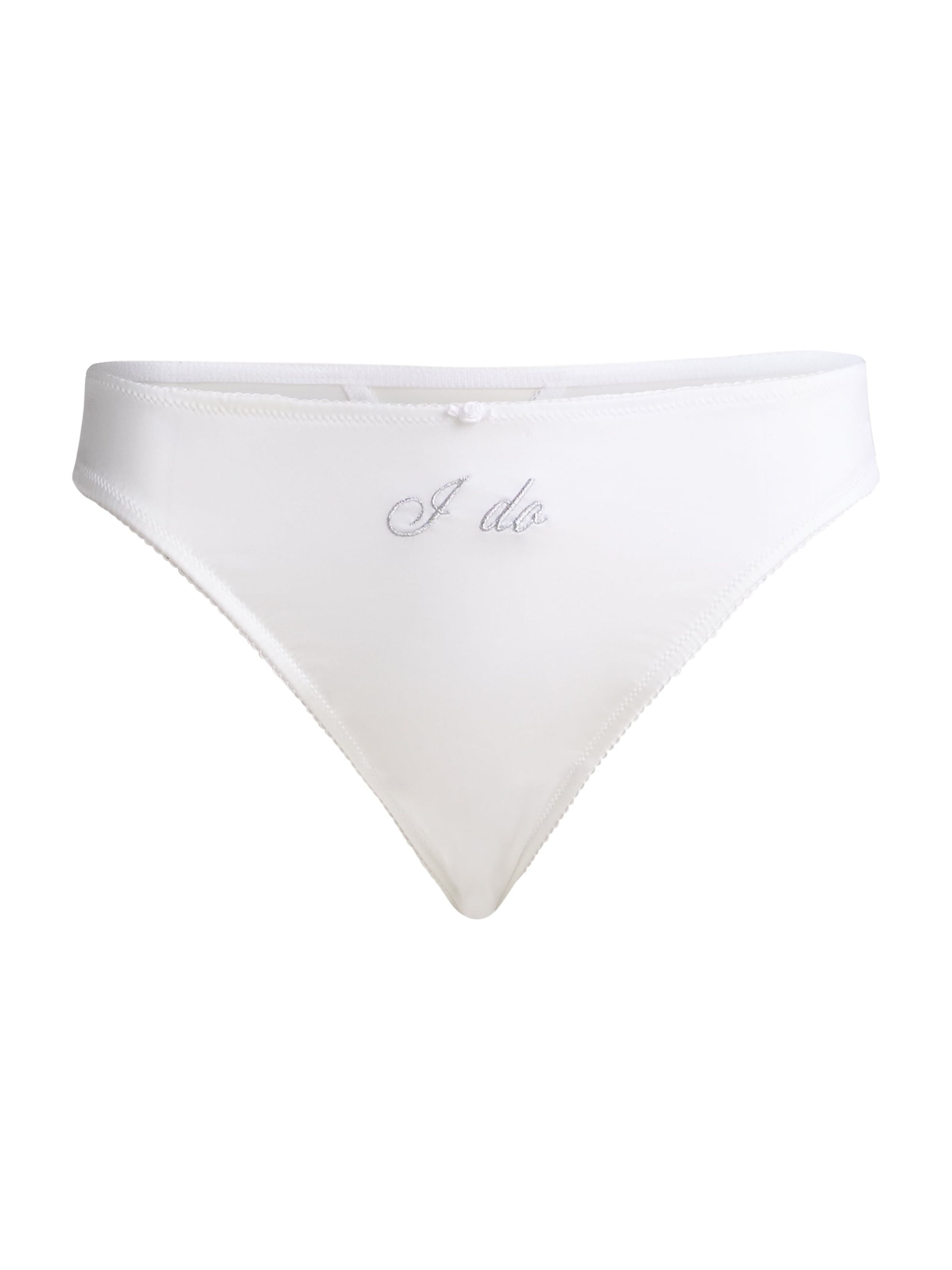 Joyspun Women's Satin Bridal Thong Panties with Lace and Picot, 2-Pack, Sizes XS-3XL