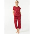 thumbnail image 1 of Joyspun Women's Scallop Trim Top and Capri Pants Sleep Set, 2-Piece, Sizes S to 3X, 1 of 4