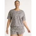 thumbnail image 1 of Joyspun Women’s Scoop Neck Sleepwear Tee with Short Sleeves, Sizes S-3X, 1 of 6