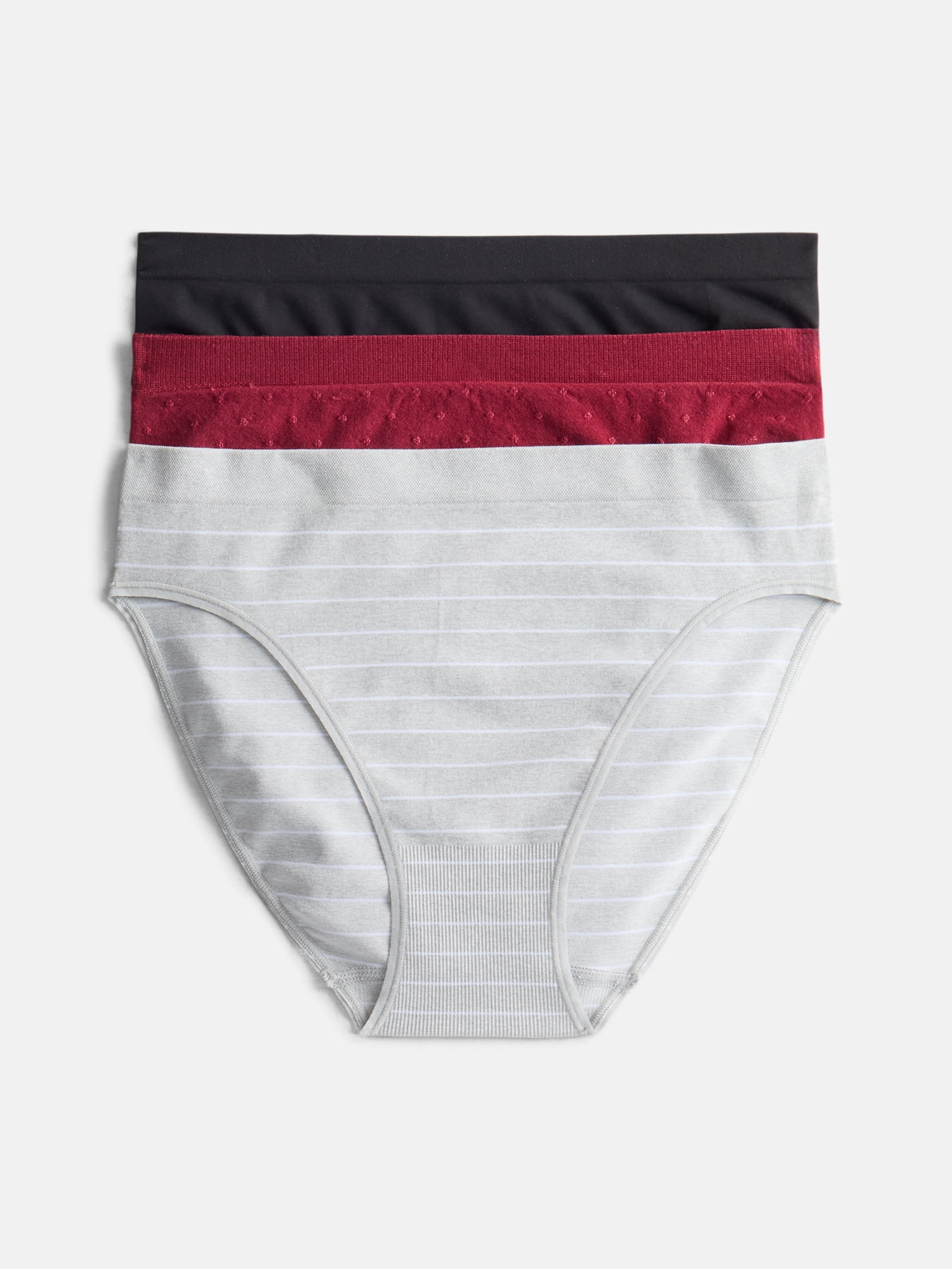 Joyspun Women's Seamless Bikini, 3-Pack, Sizes XS-XXXL