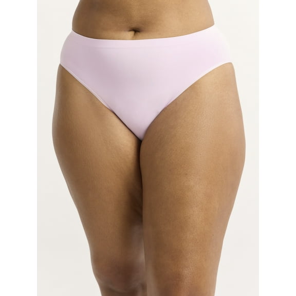 Joyspun Women's Seamless Bikini Panties, 3-Pack, Sizes XS-3XL