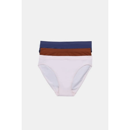 Joyspun Women's Seamless Bikini Panties, 3-Pack, Sizes XS-3XL