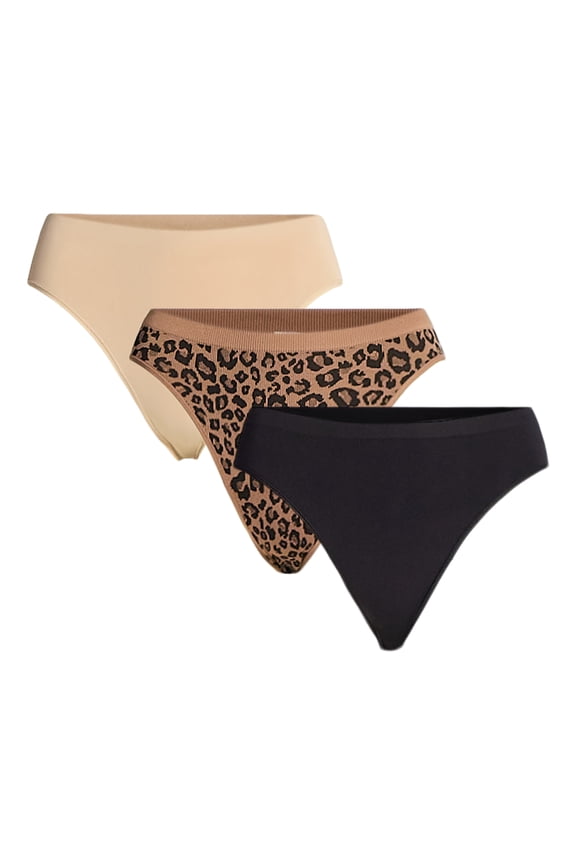 Women's Seamless Bikini Panties, 3-Pack, Sizes XS-3XL